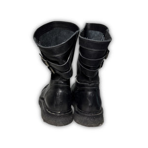 Balmain by Christophe Decarnin Belted Engineer Leather Boots