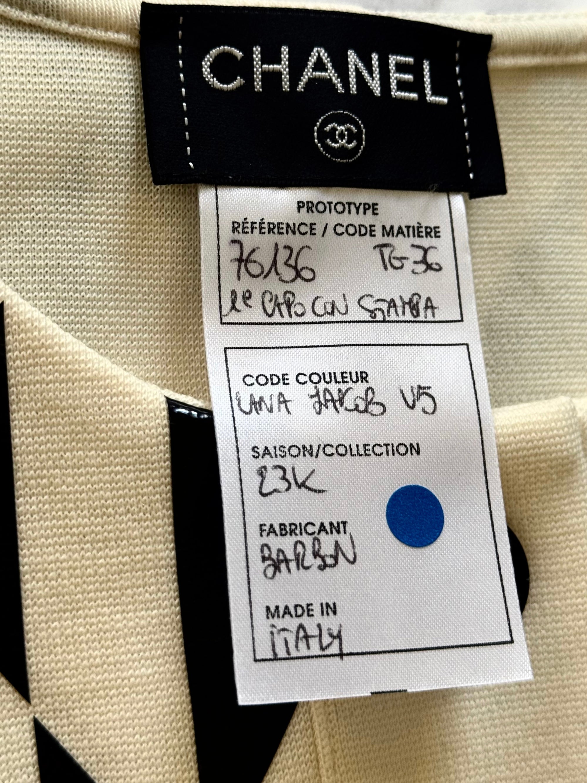 Chanel 2023 Checkerboard Logo Henley Sample