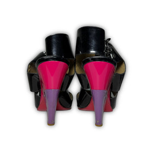 Chloe 2000s by Phoebe Philo Multicolor Patent Leather Strap Heels