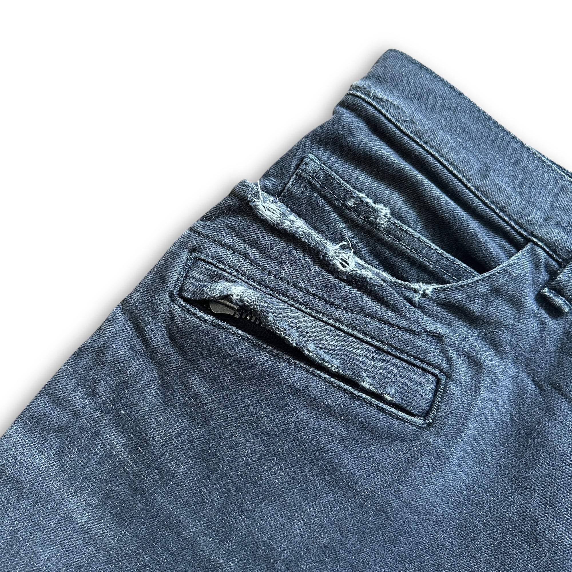 Balmain SS14 Washed Black Biker Denim