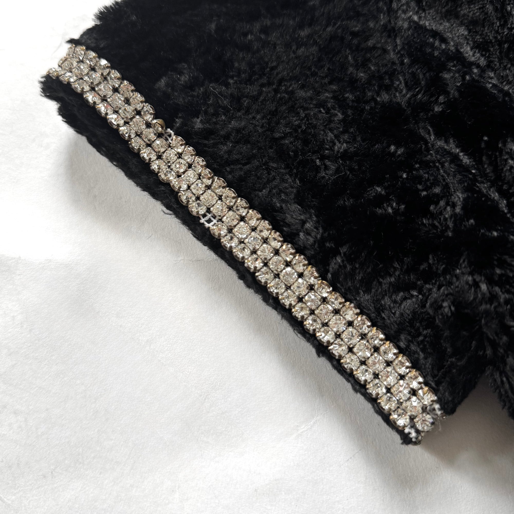 Helmut lang 90s Crystal Embellished Faux Fur Top