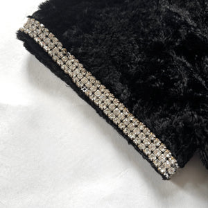 Helmut lang 90s Crystal Embellished Faux Fur Top