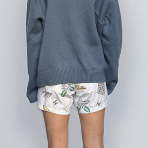 Chanel SS96 Lipstick Print Silk Shorts