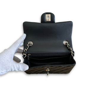 Chanel Classic Black New Mini Flap Bag Quilted Lambskin