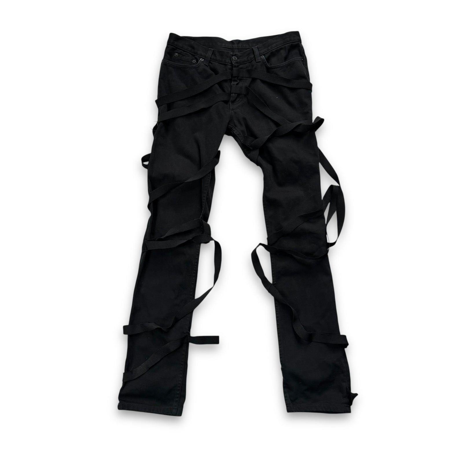 Helmut lang SS04 Black Bondage Strap Mummy Denim