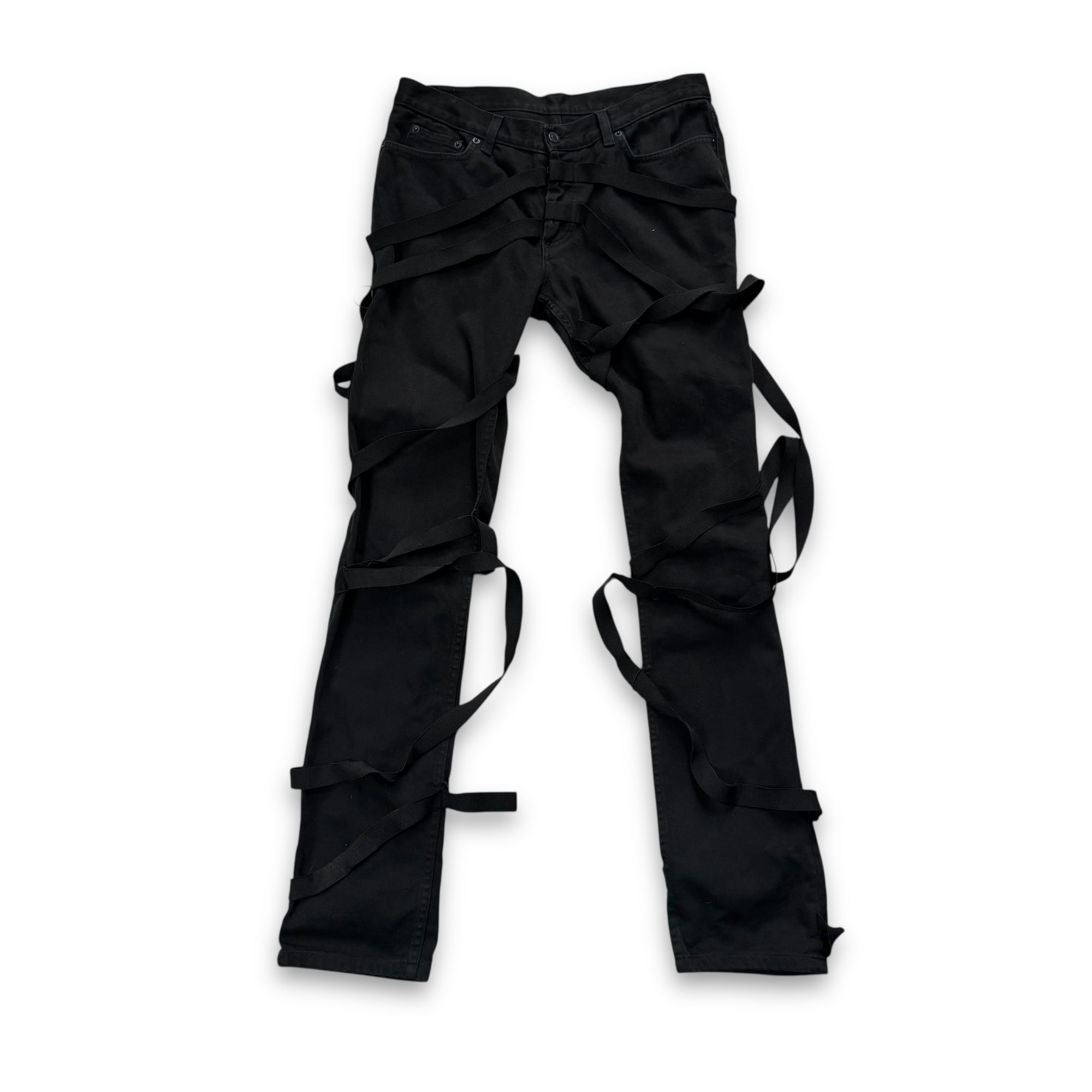 Helmut lang SS04 Black Bondage Strap Mummy Denim
