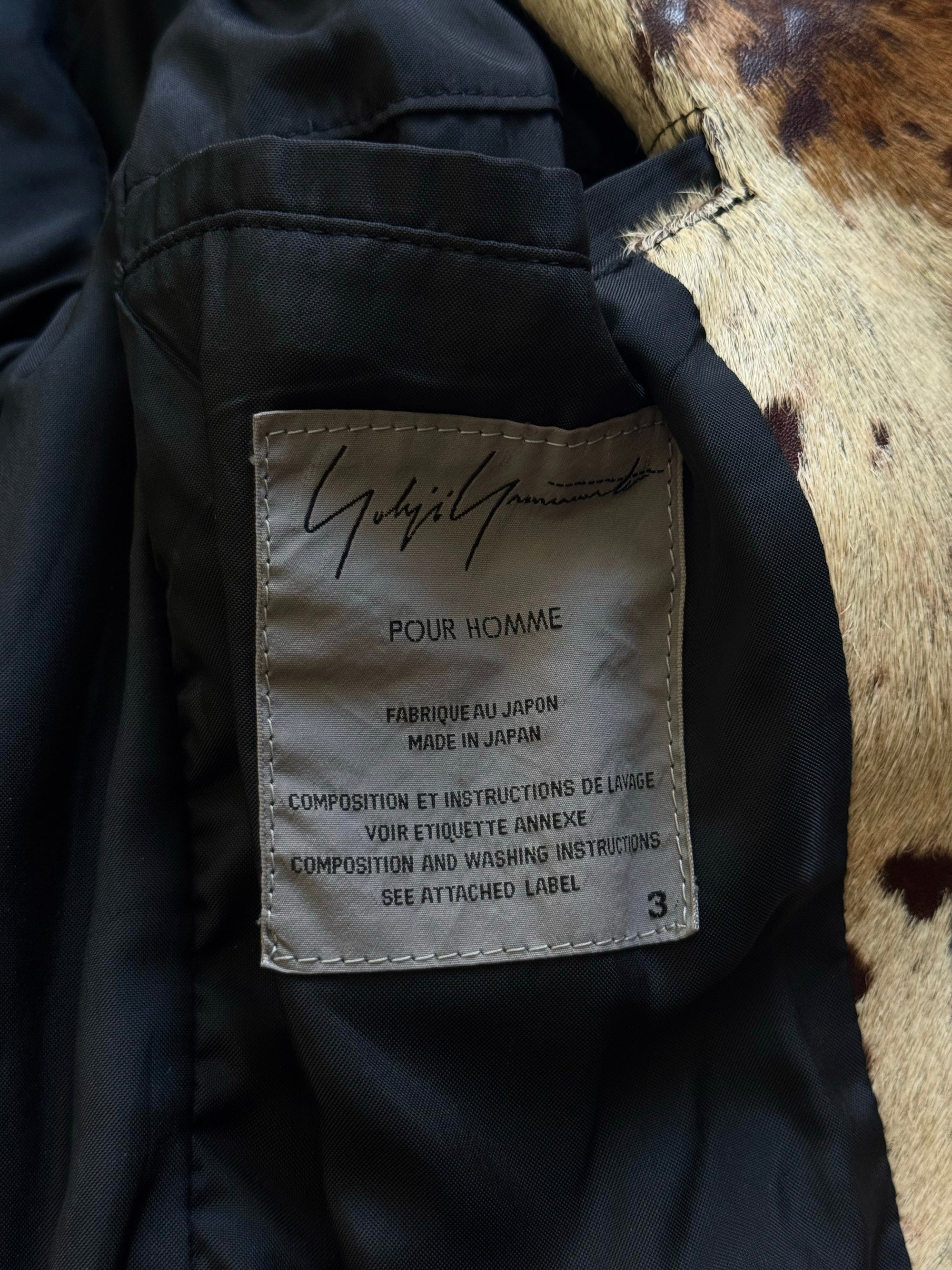 Yohji Yamamoto AW02 Calf Skin Fur Jacket