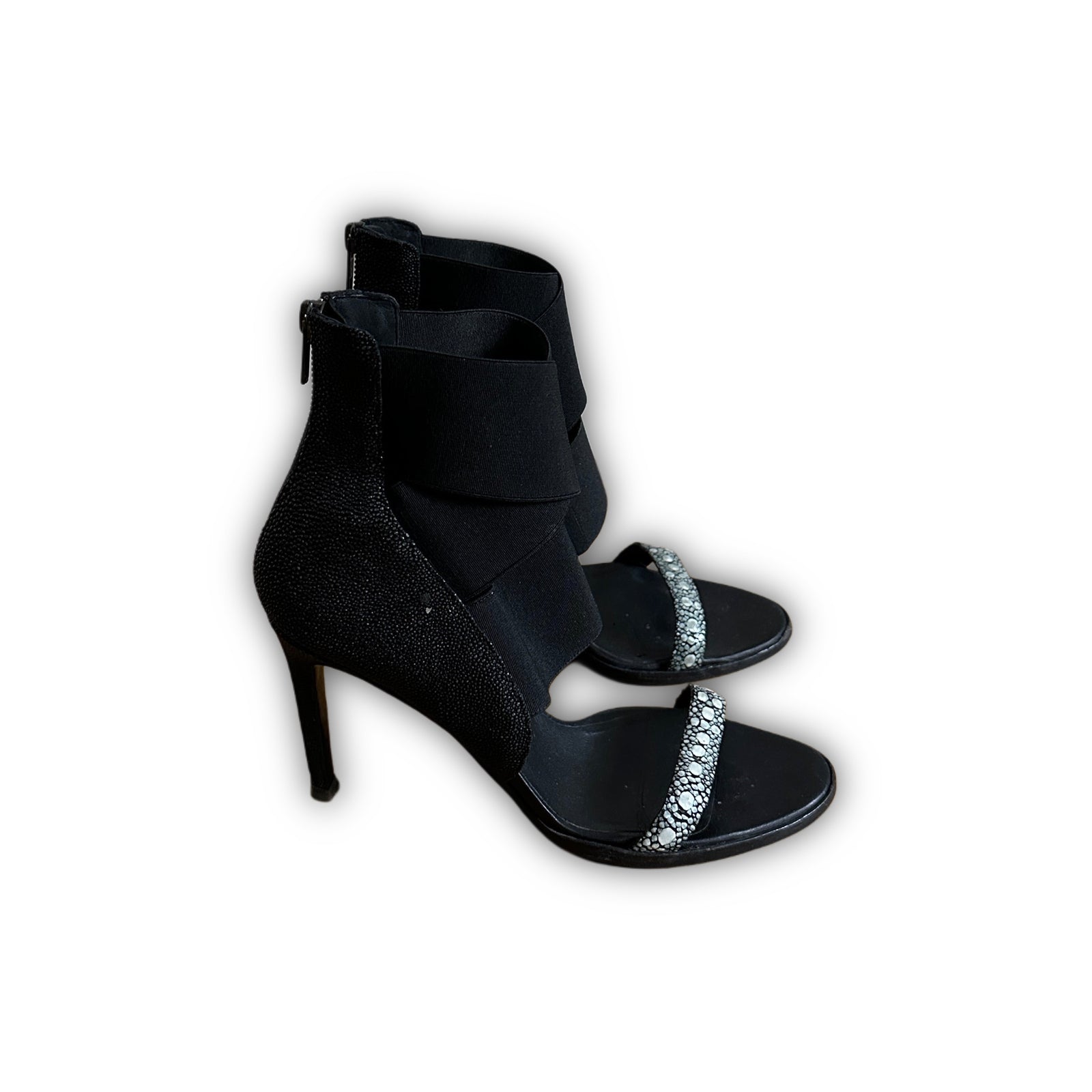 Helmut Lang FW02 Black Strapped Stingray Heels