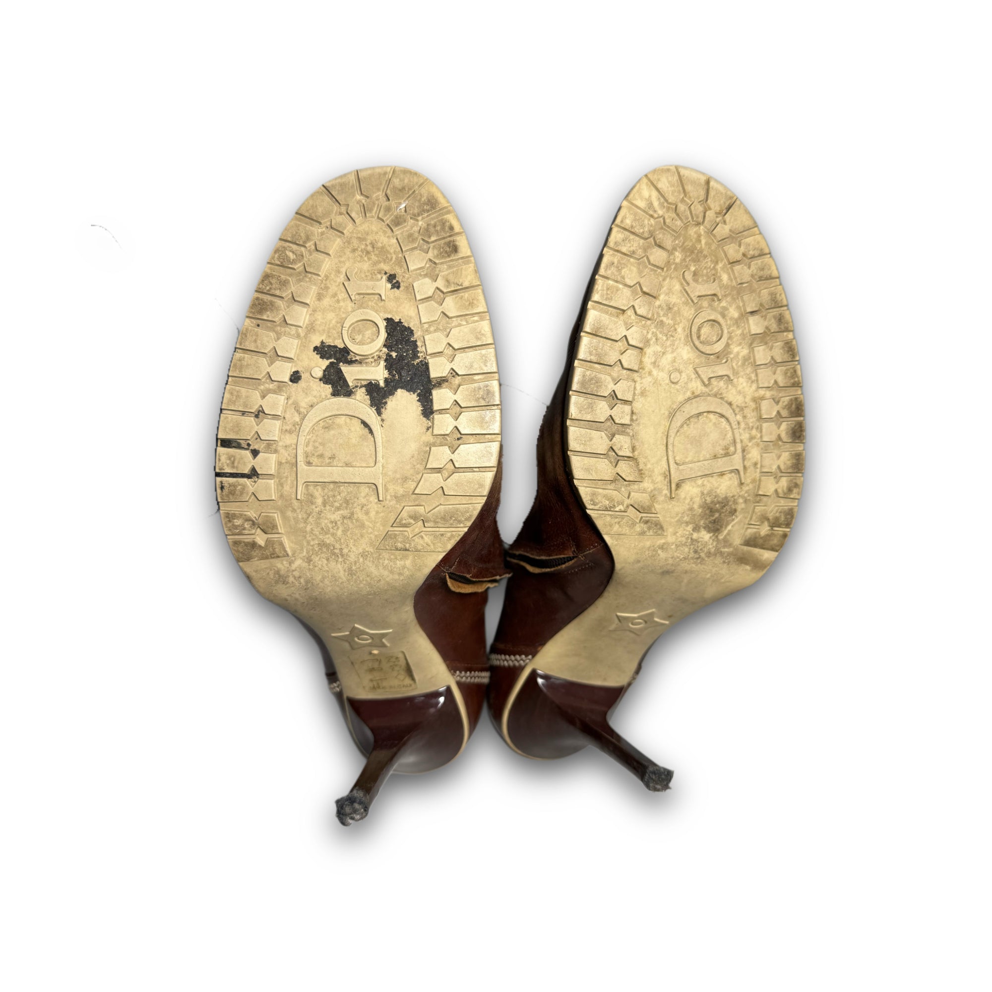 Christian Dior AW05 by John Galliano Floral Emboridered Heeled Leather Boots