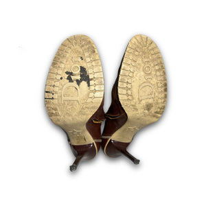 Christian Dior AW05 by John Galliano Floral Emboridered Heeled Leather Boots