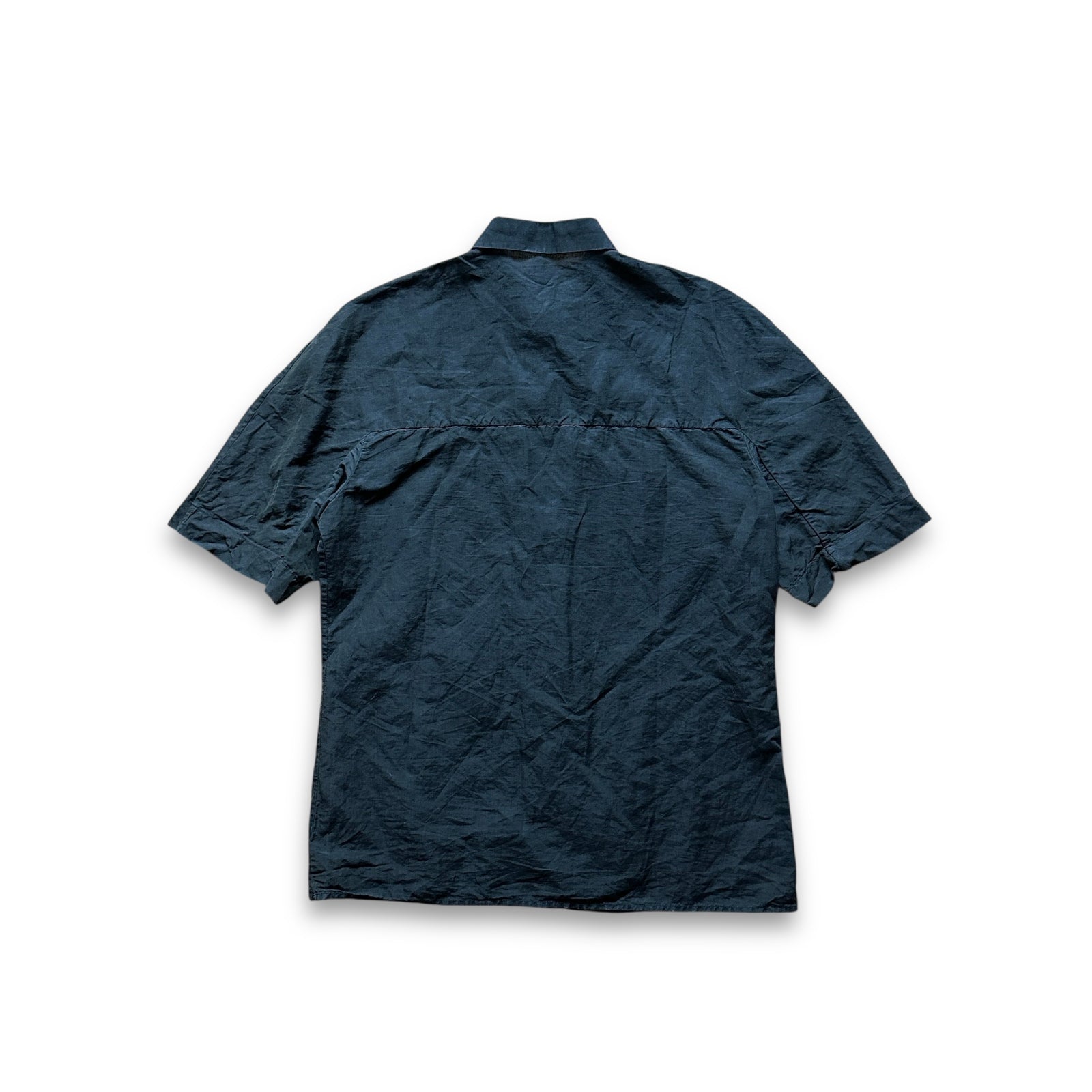 Berluti Anthracite Linen Short Sleeve Shirt