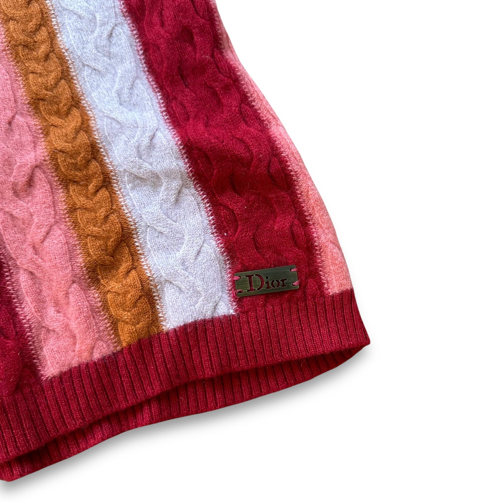 Christian Dior by John Galliano FW04 Striped Cable Knit Sweater