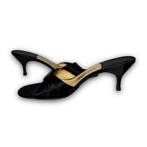 Chanel 2000s by Karl Lagerfeld Crystal Logo Heels