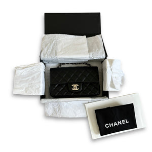 Chanel Classic Black New Mini Flap Bag Quilted Lambskin