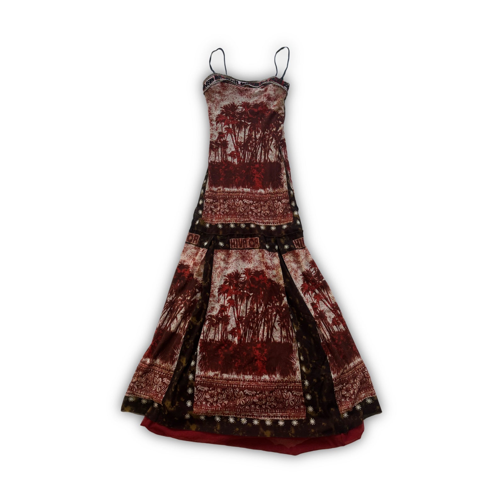 Jean Paul Gaultier 90s Classique Mesh Palm Print Dress