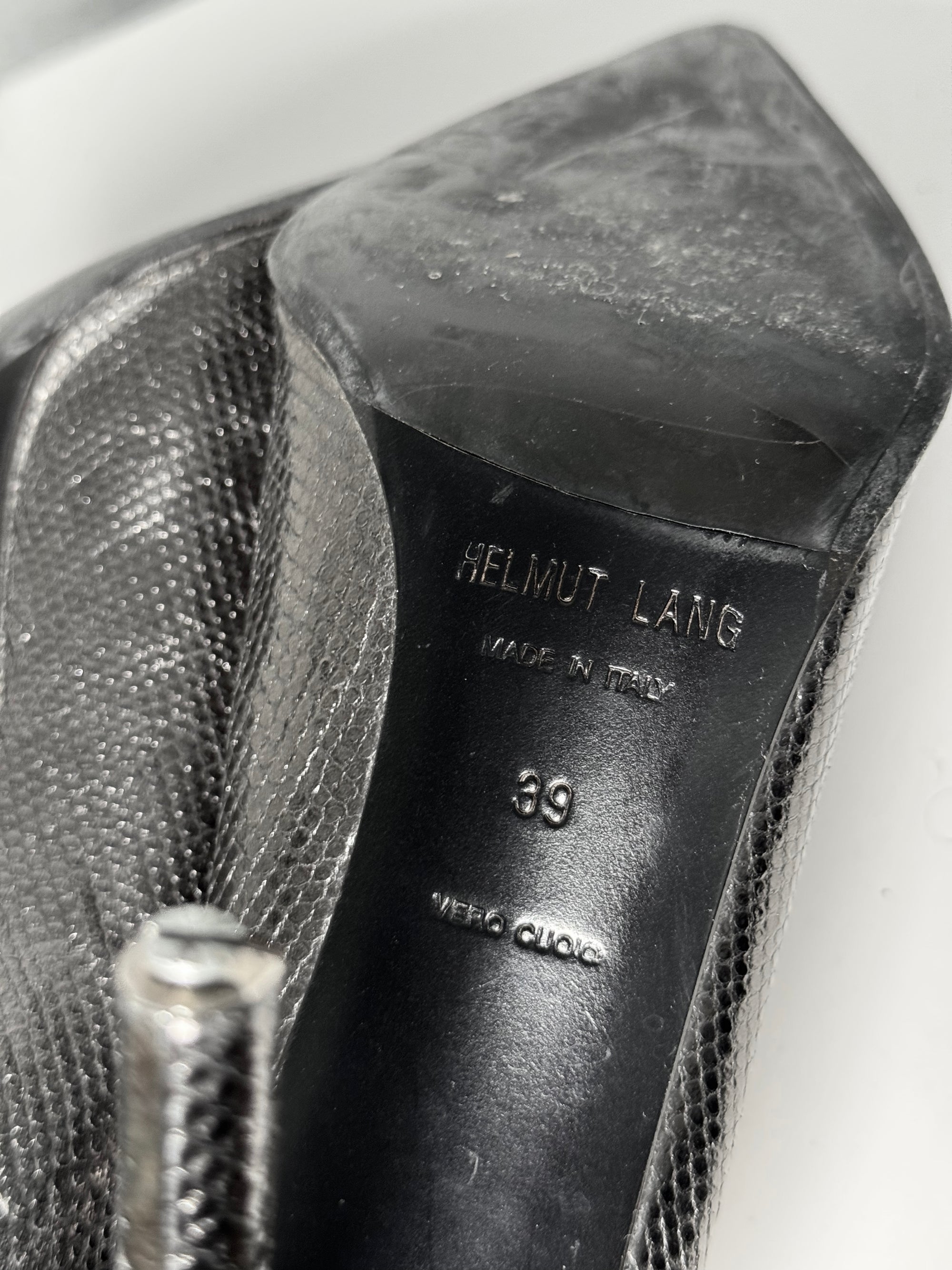 Helmut Lang 90s Snakeskin Heels