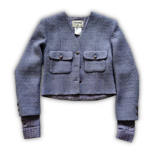 Chanel 2025 Sample Elongated Sleeve Cropped Boucle Jacket