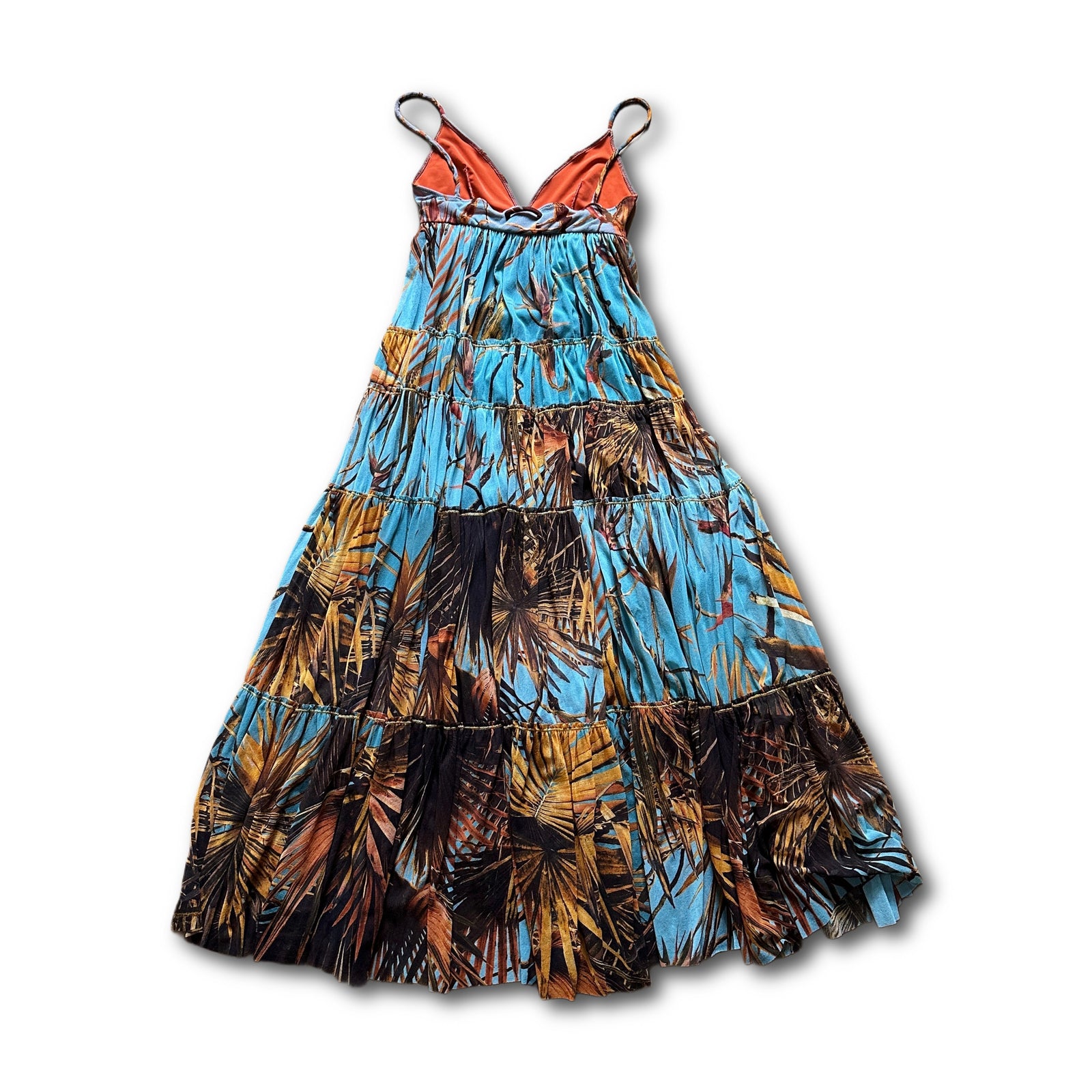 Jean Paul Gaultier Soleil 2000s Layered Palm Printed Mesh Dress