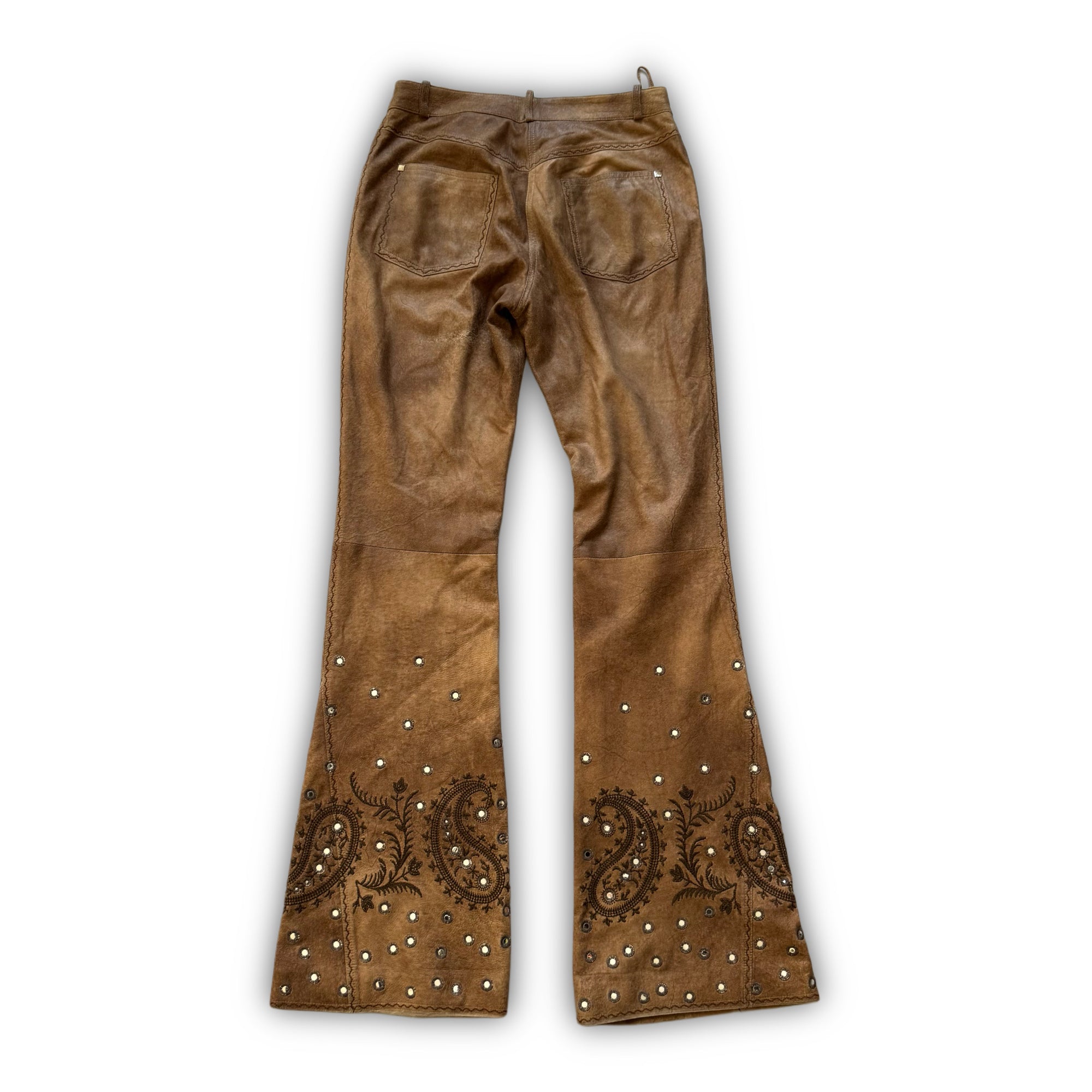 Christian Dior by John Galliano SS04 Embellished Flared Leather Pants