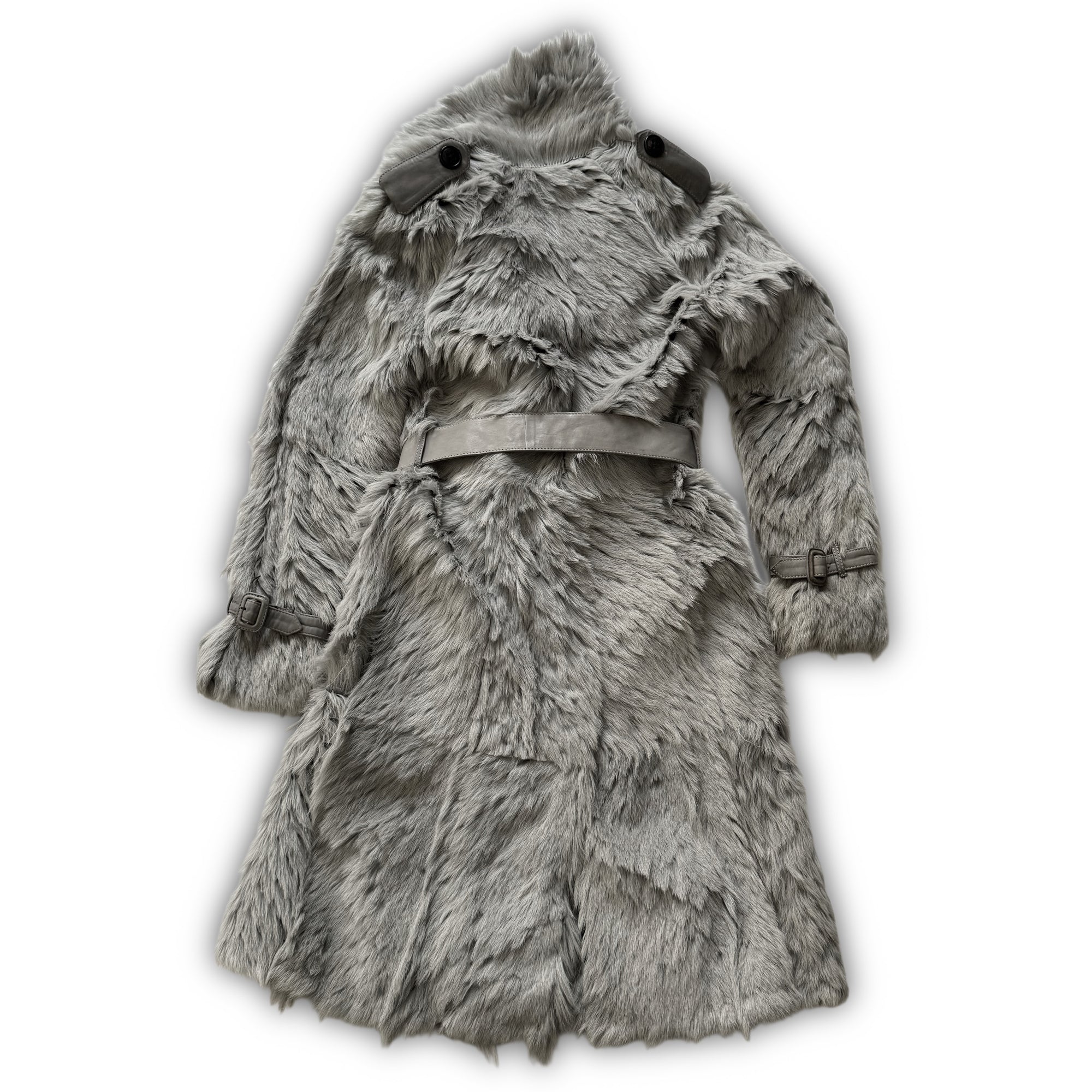 Burberry Prorsum by Christopher Bailey Belted Fur Coat