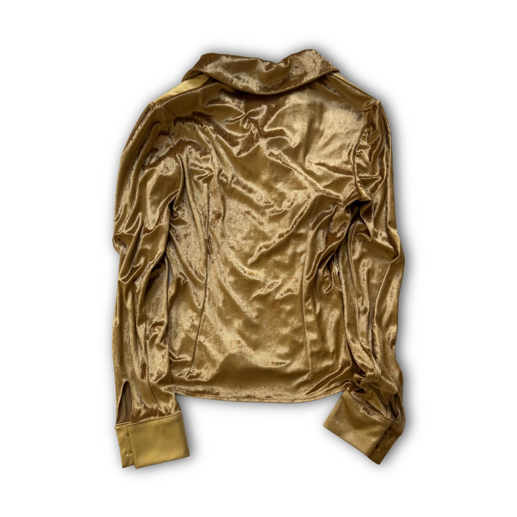 Chanel 2025 Sample Gold Velvet Western Shirt