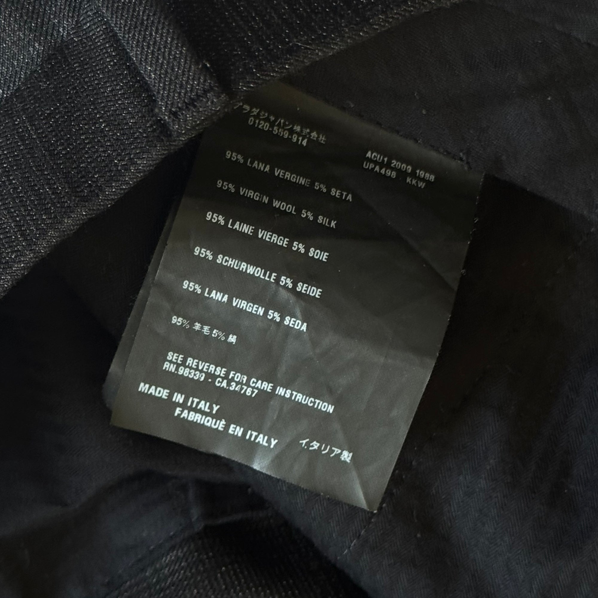 Prada AW09 Black Wool Silk Blend Pants