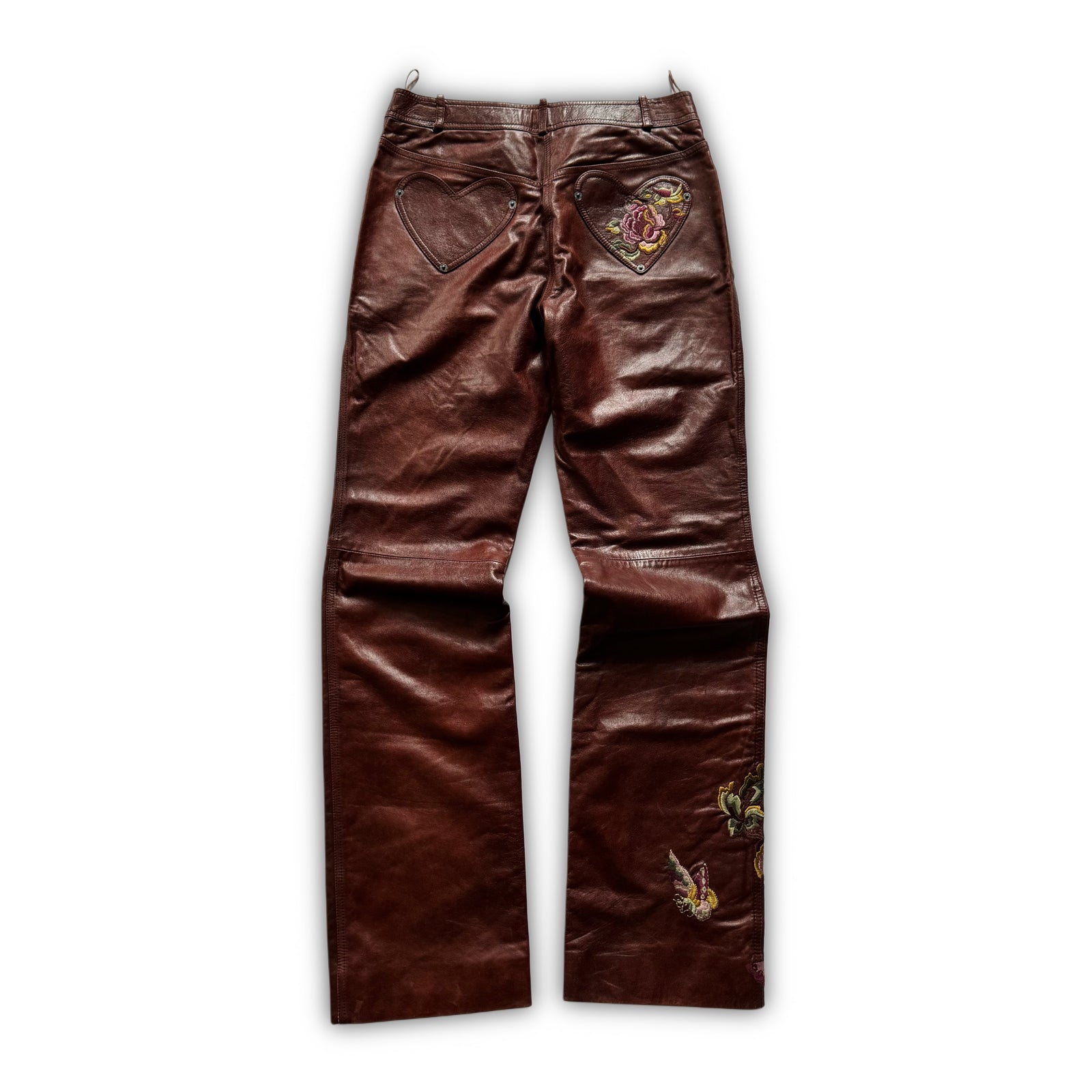 Christian Dior AW05 by John Galliano Floral Embroidered Leather Pants