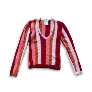 Christian Dior by John Galliano FW04 Striped Cable Knit Sweater