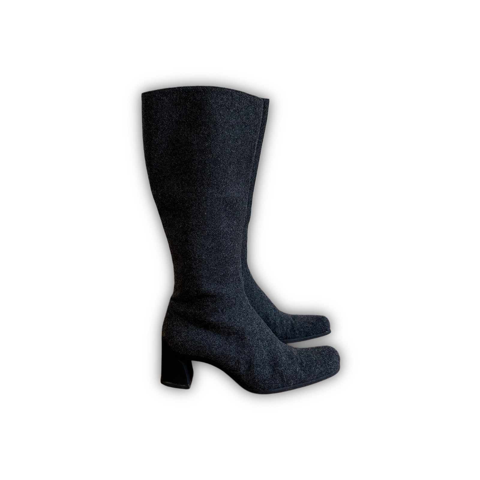 Prada FW99 Wool Heeled Boots