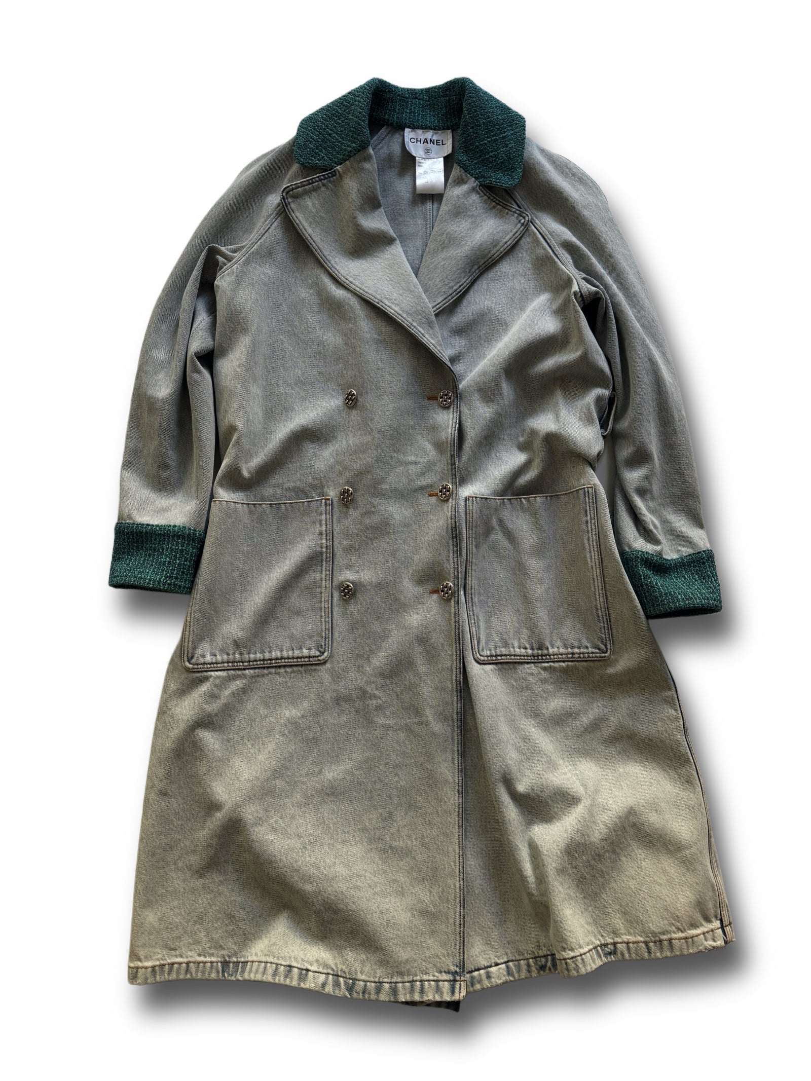Chanel SS22 Oversized Washed Denim Overcoat Sample
