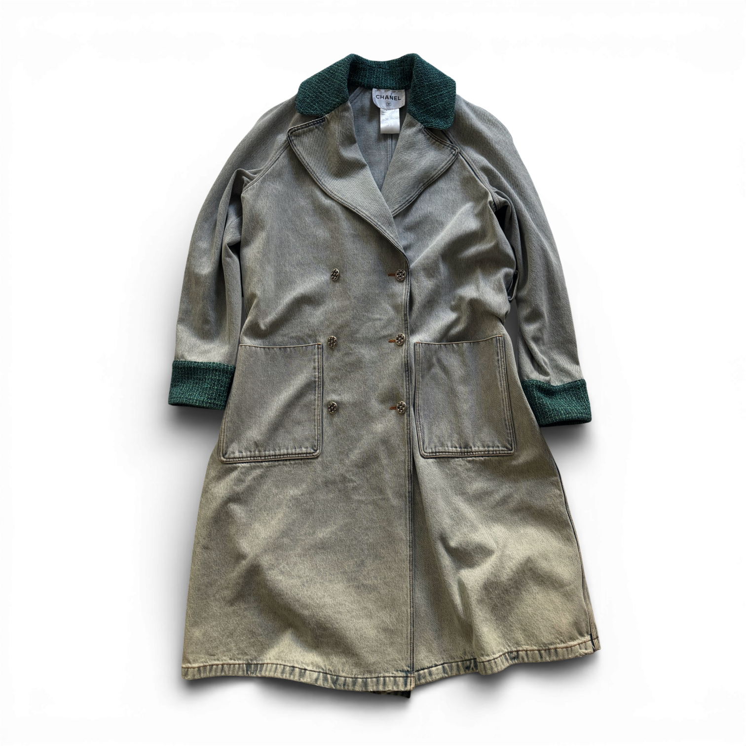 Chanel SS22 Oversized Washed Denim Overcoat Sample