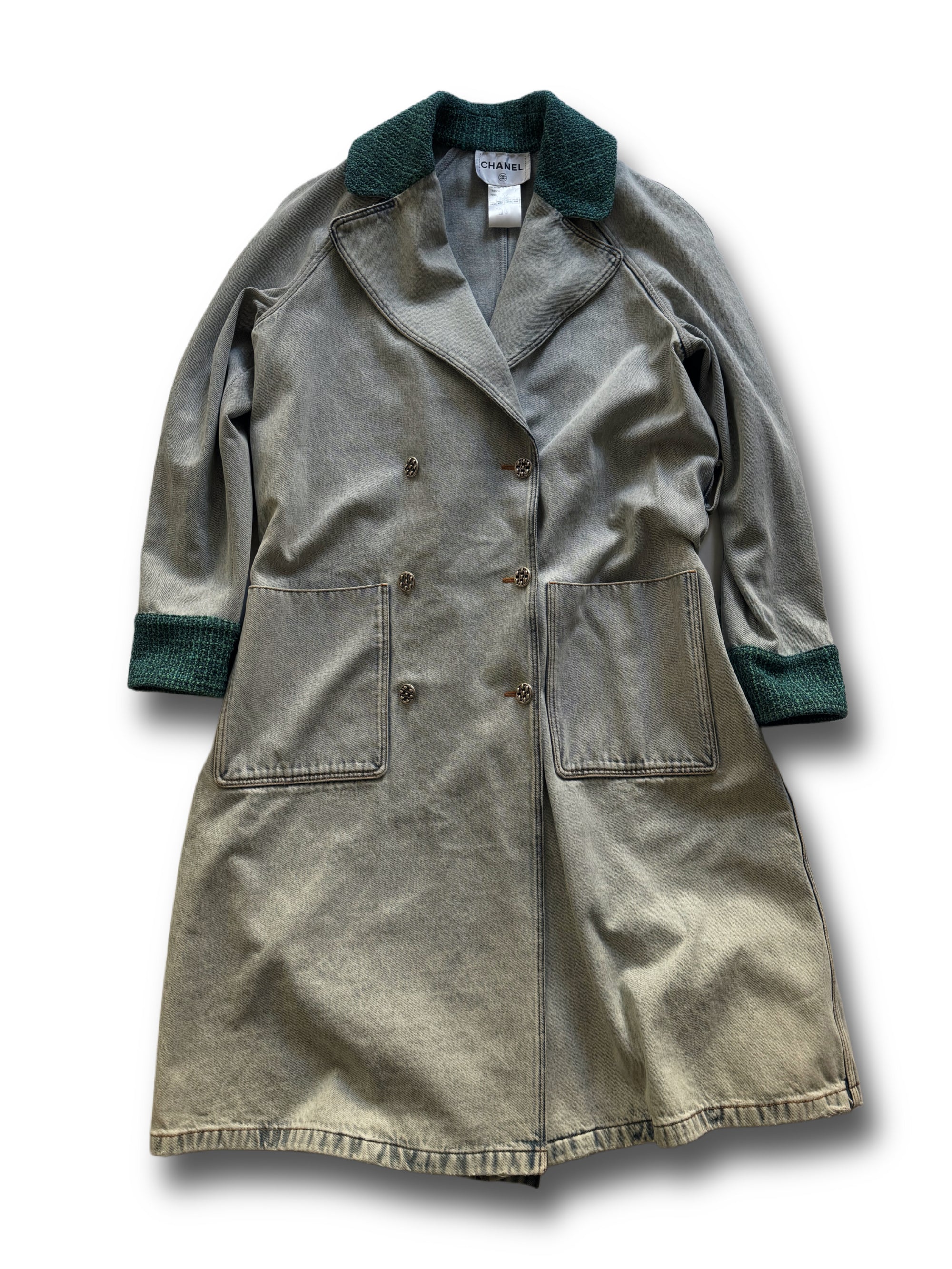 Chanel SS22 Oversized Washed Denim Overcoat Sample