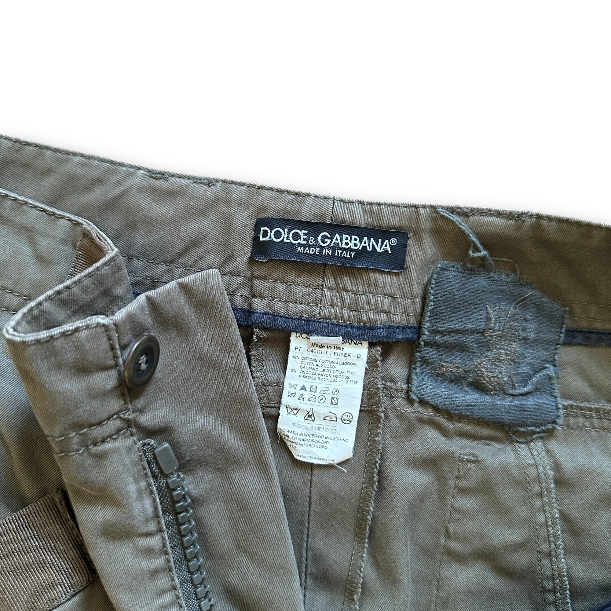 Dolce & Gabbana AW03 Zipped Cargo Pants