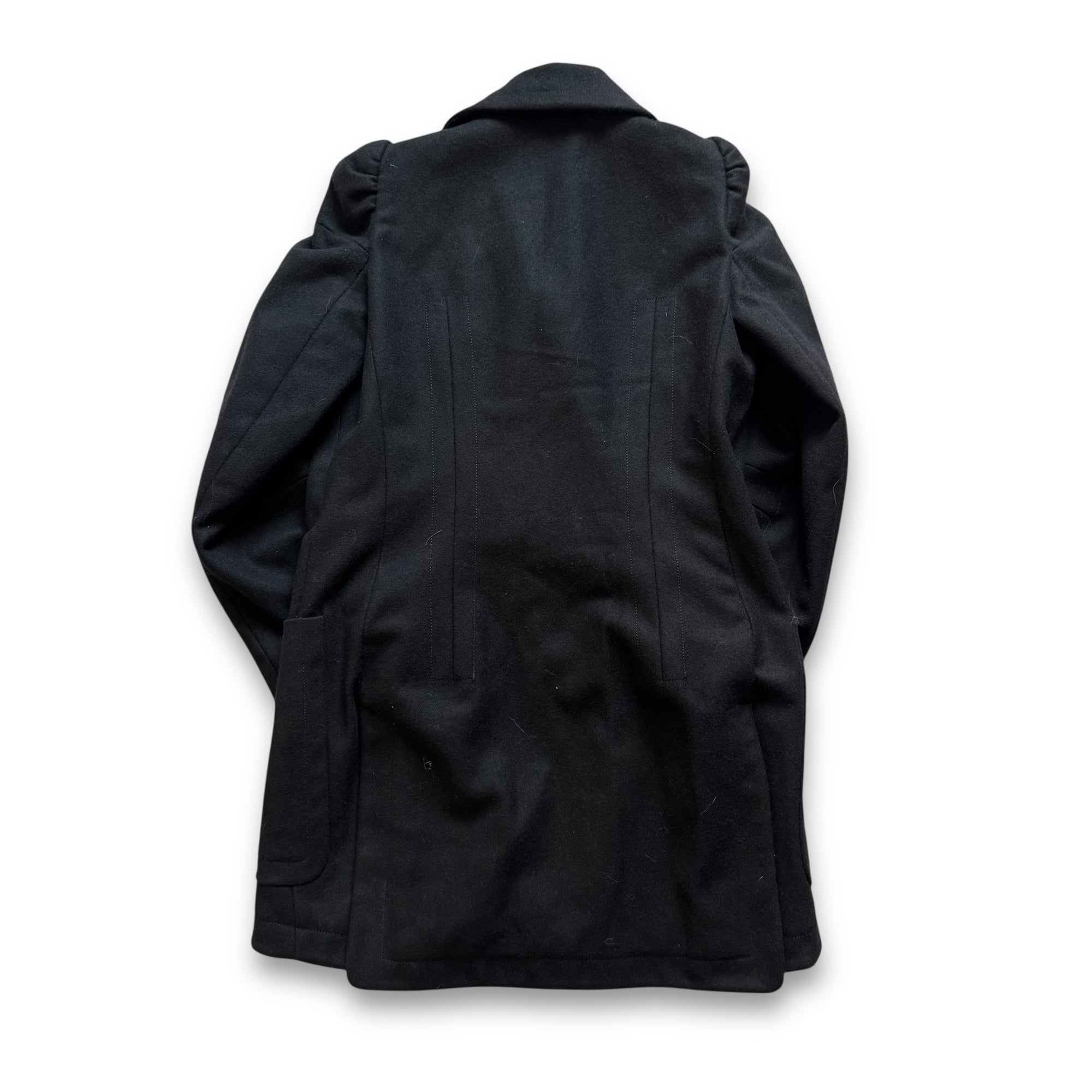 Maison Martin Margiela AW89 Cigarette Shoulder Black Wool Coat