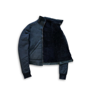 Rick Owens FW11 Shearling Jacket With Nylon Sleeves