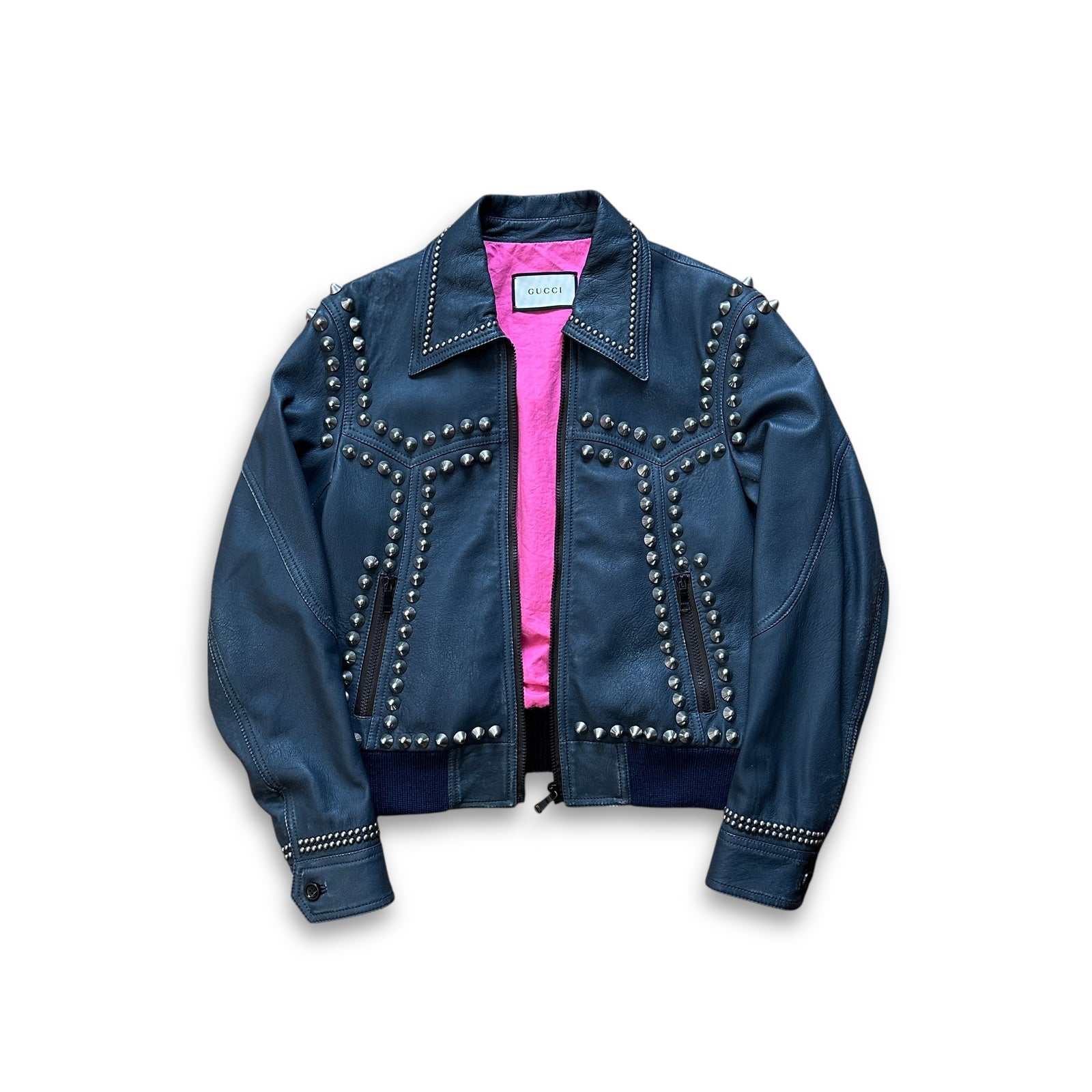 Gucci FW18 Hypnotizer Leather Studded Embellished Sample Jacket