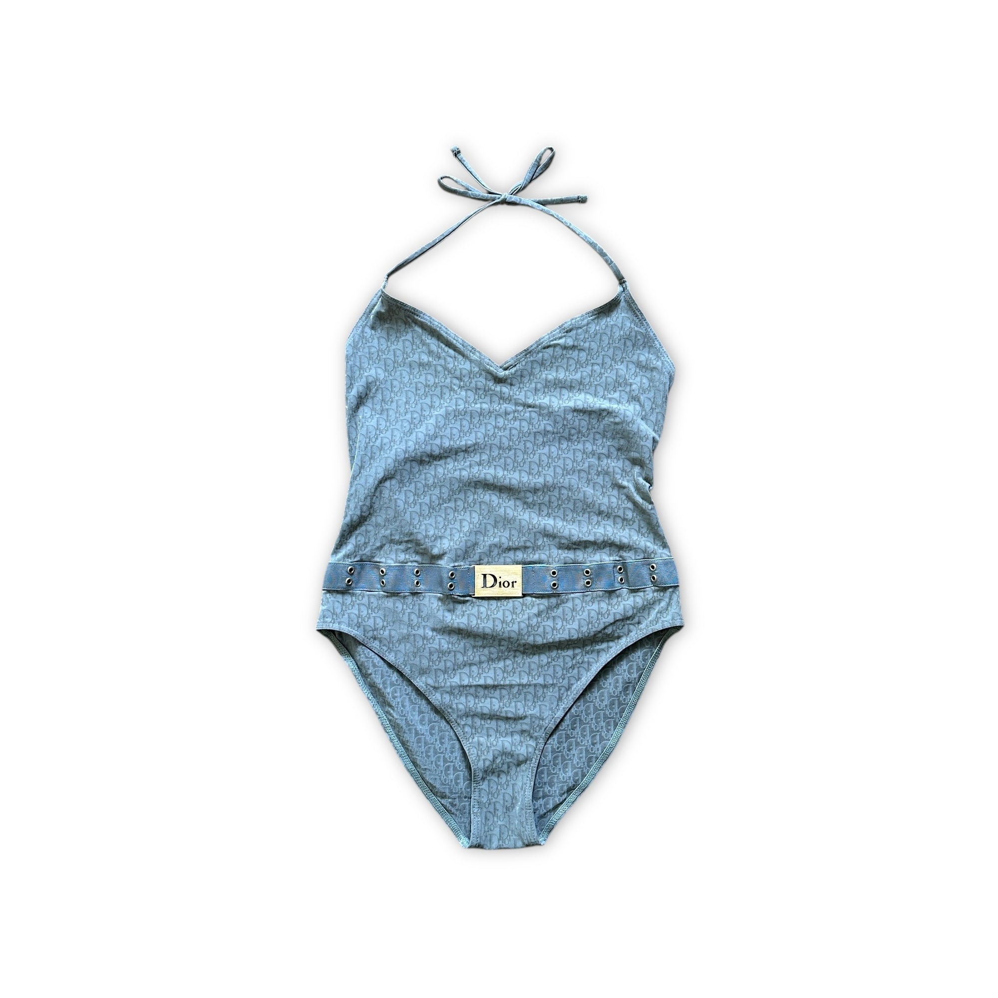 Christian Dior by John Galliano 2000s Belted Monogram Swimsuit