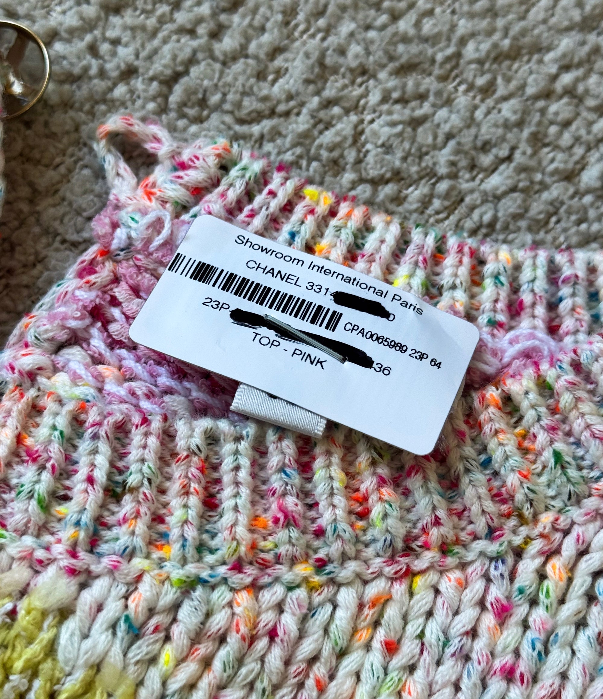 Chanel SS23 Sample Multicolor Heart Knit Sweater