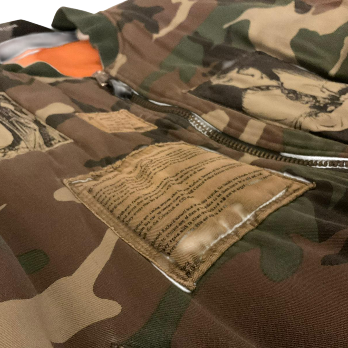 Raf Simons AW01 ‘Riot Riot Riot’ Camouflage Patch Bomber Jacket