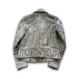 Maison Margiela MM6 AW16 Cracked White Leather Biker Jacket