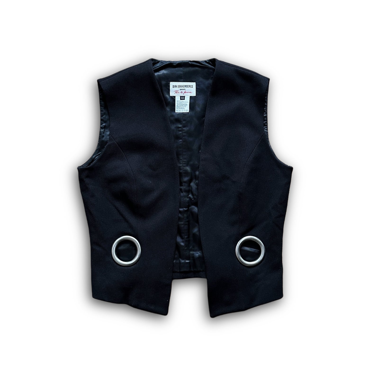 Dirk Bikkembergs 1996 Homme Pour La Femme Metal Ring Vest