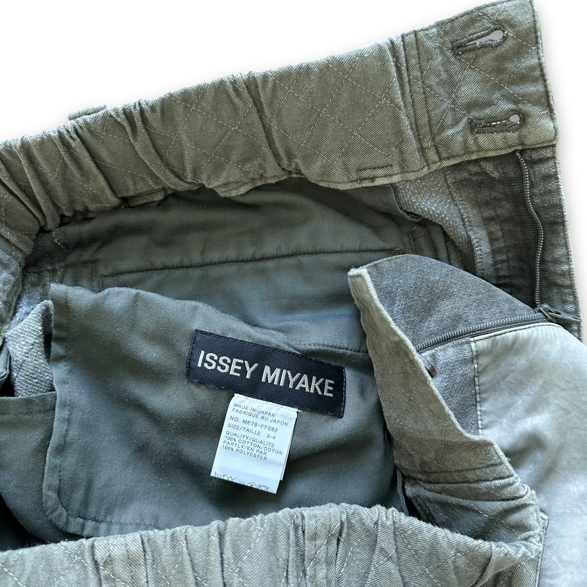 Issey Miyake Washed Green Paneled Pants