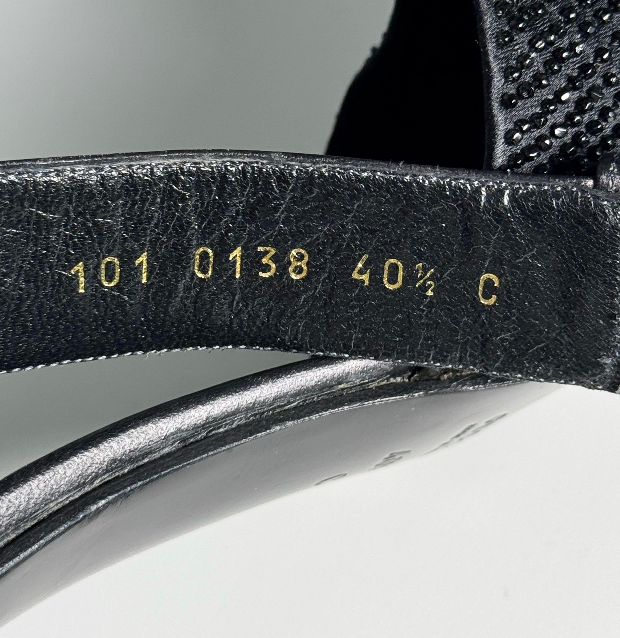 Gucci 1997 by Tom Ford Swarovski Crystal Beaded Ankle Strap Heels