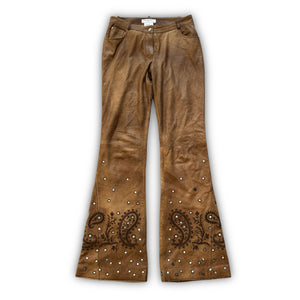Christian Dior by John Galliano SS04 Embellished Flared Leather Pants