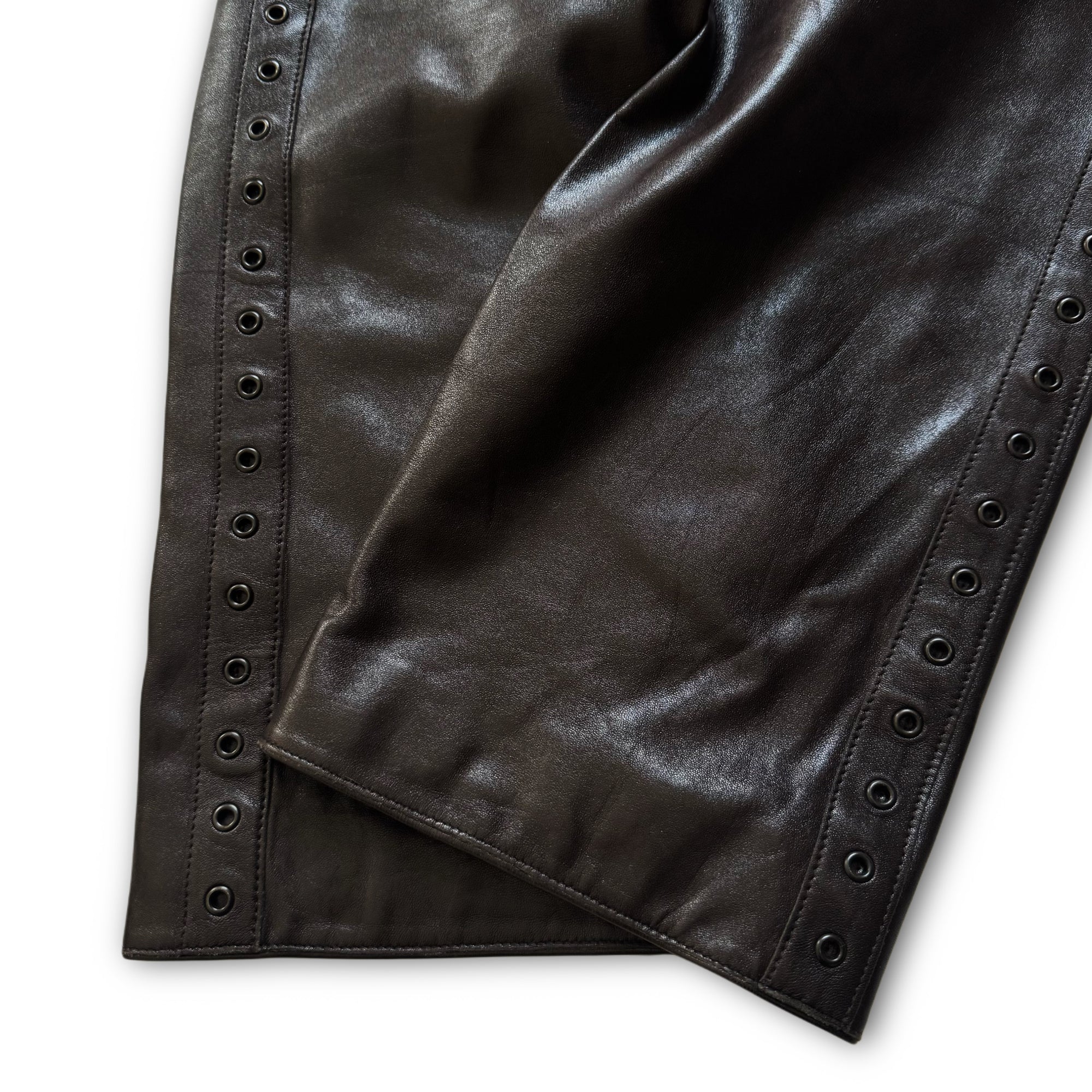 Christian Dior by John Galliano AW03 Belted Eyelet Leather Pants