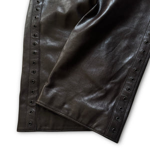 Christian Dior by John Galliano AW03 Belted Eyelet Leather Pants