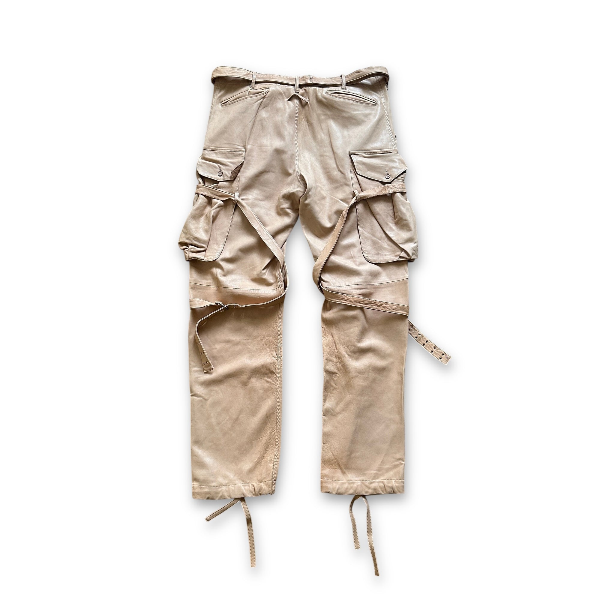 Jean Paul Gaultier Homme 90s Leather Strap Bondage Cargo Pants