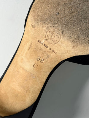 Chanel 2000s by Karl Lagerfeld Crystal Logo Heels