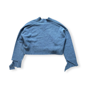 Céline by Phoebe Philo FW17 Blue Oversized Destroyed Knit Sweater