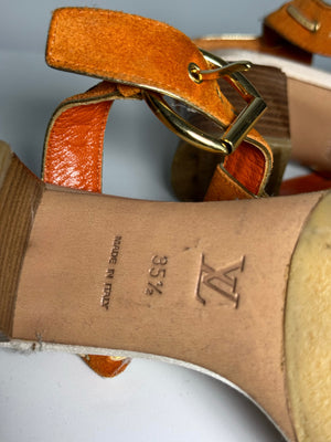Louis Vuitton 2000s Suede Heeled Sandals